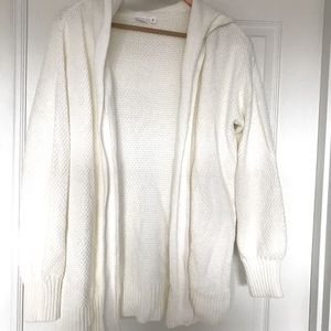 Gap white hooded sweater jacket